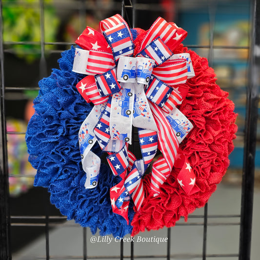 Patriotic Burlap Wreath