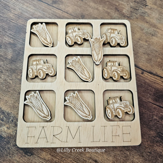 FARM LIFE Tic Tac Toe Board Game Set