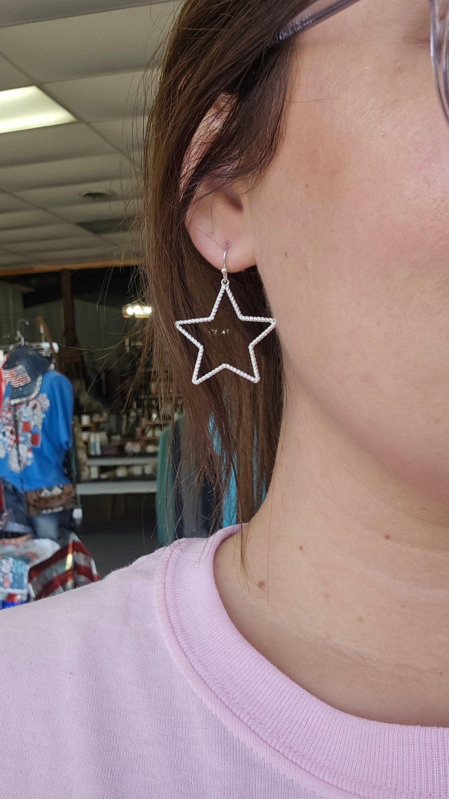 Textured Star Earrings