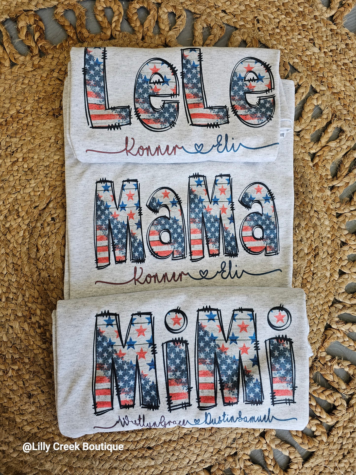 Patriotic MAMA with Names Tee