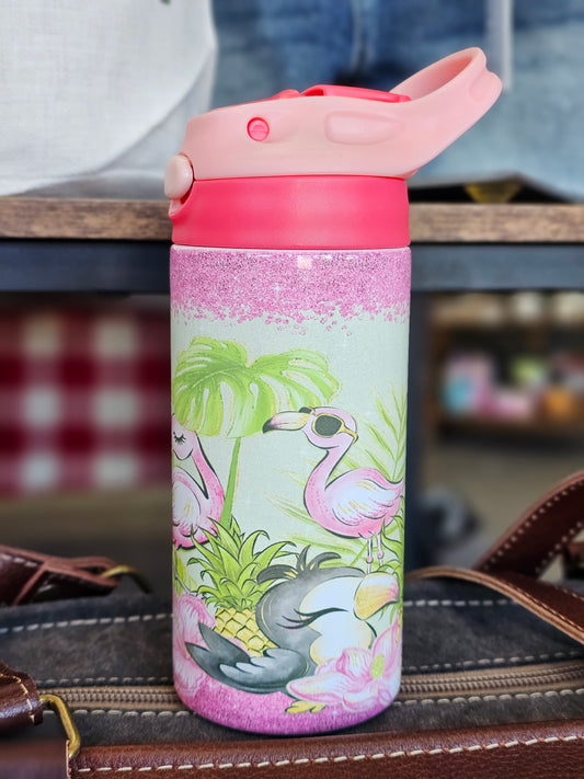 Flamingo 12oz Kids Water Bottle Tumbler