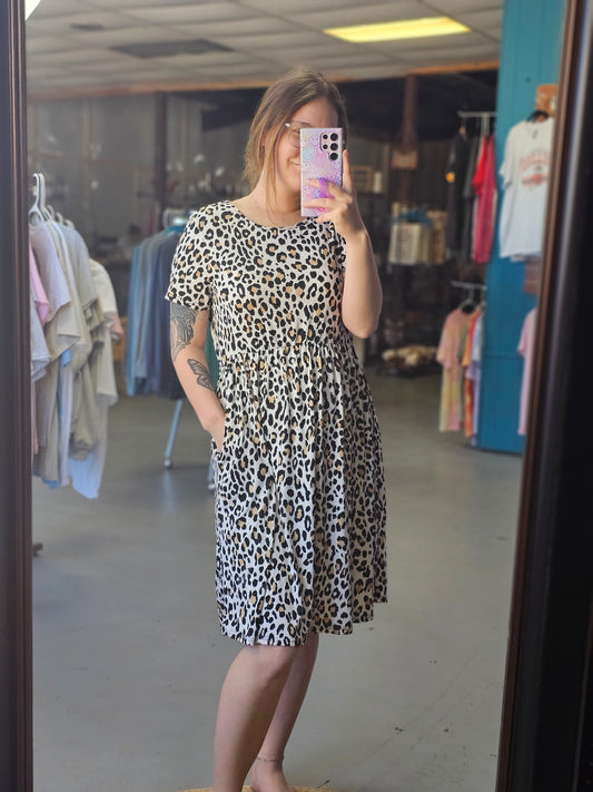 Leopard Print Tshirt Dress