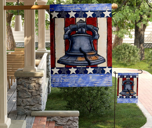 Liberty Bell Garden Flag with Initial