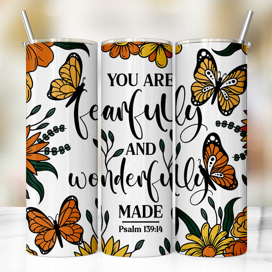 You Are Fearfully and Wonderfully Made Psalm 139:14 Tumbler