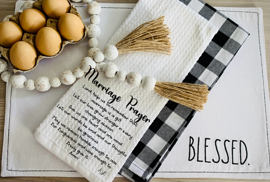 Marriage Prayer Waffle Tea Towel