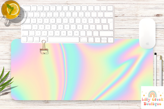 Pastel Holographic Desktop Mouse Pad