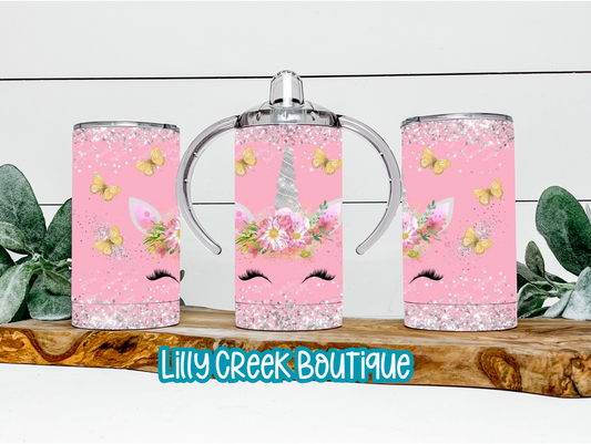 Pink Unicorn Sippy Cup Tumbler