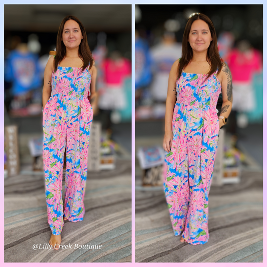 Summer Lilly Smocked Jumpsuit