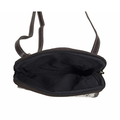 Santa Mesa Mini Leather & Hairon Bag in Dark Hair-on Hide