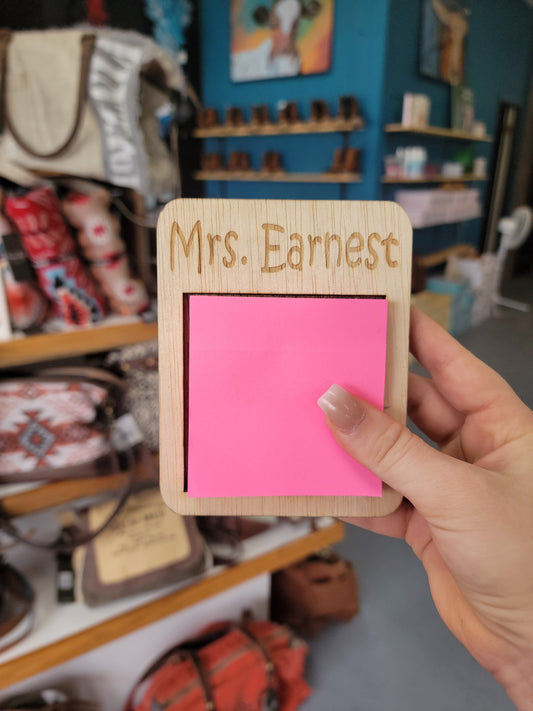 personalized sticky note pad holder