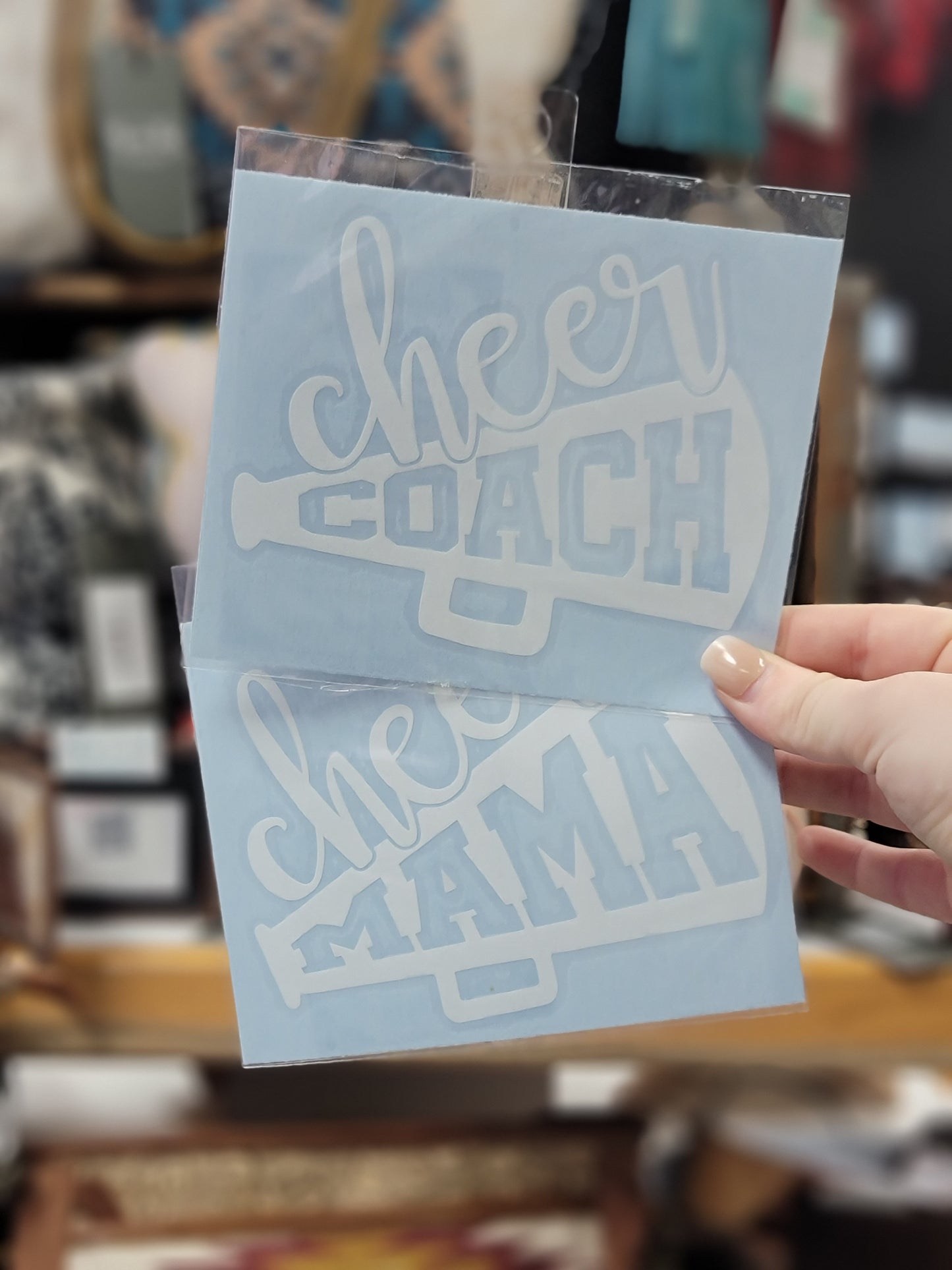 Cheer Coach Vinyl Decal | white