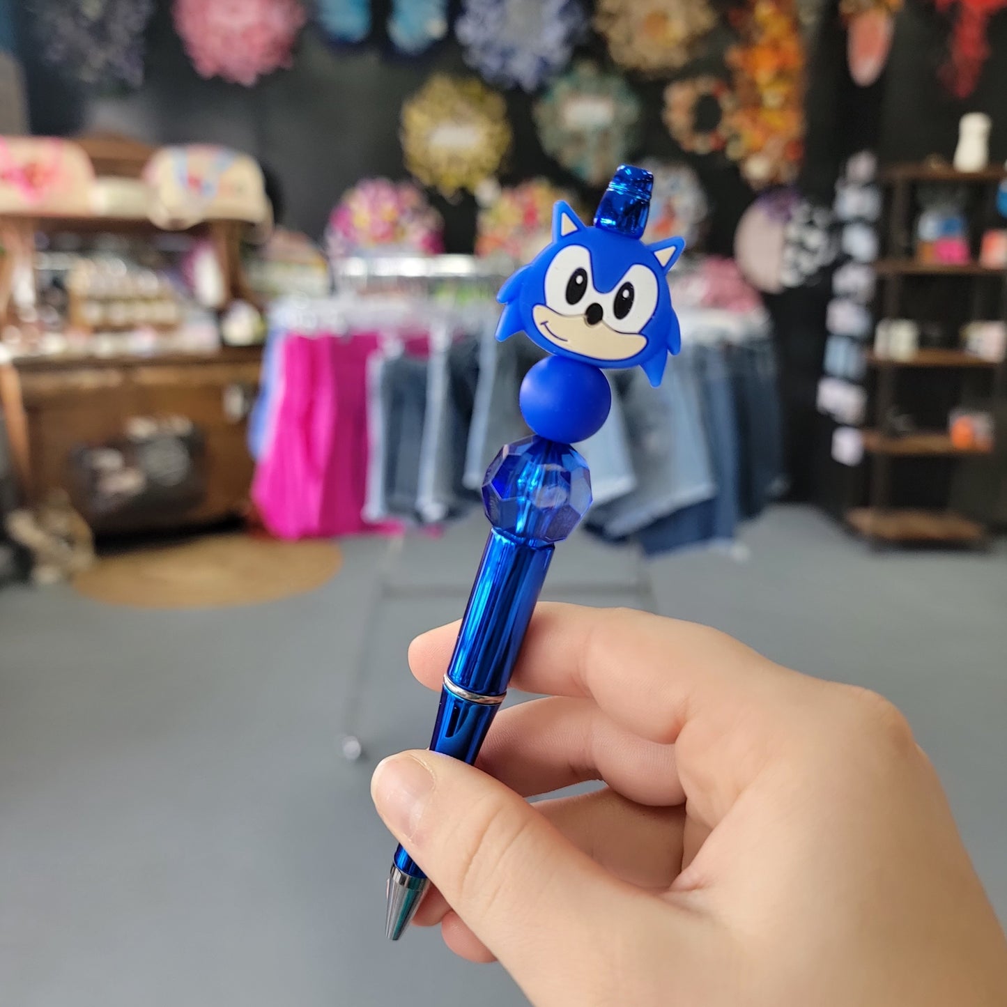 Blue Sonic Bead Pen