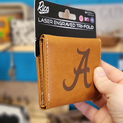 Alabama Crimson Tide Laser Engraved Trifold Wallet