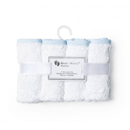 Blue & White Washcloth 4 Pack