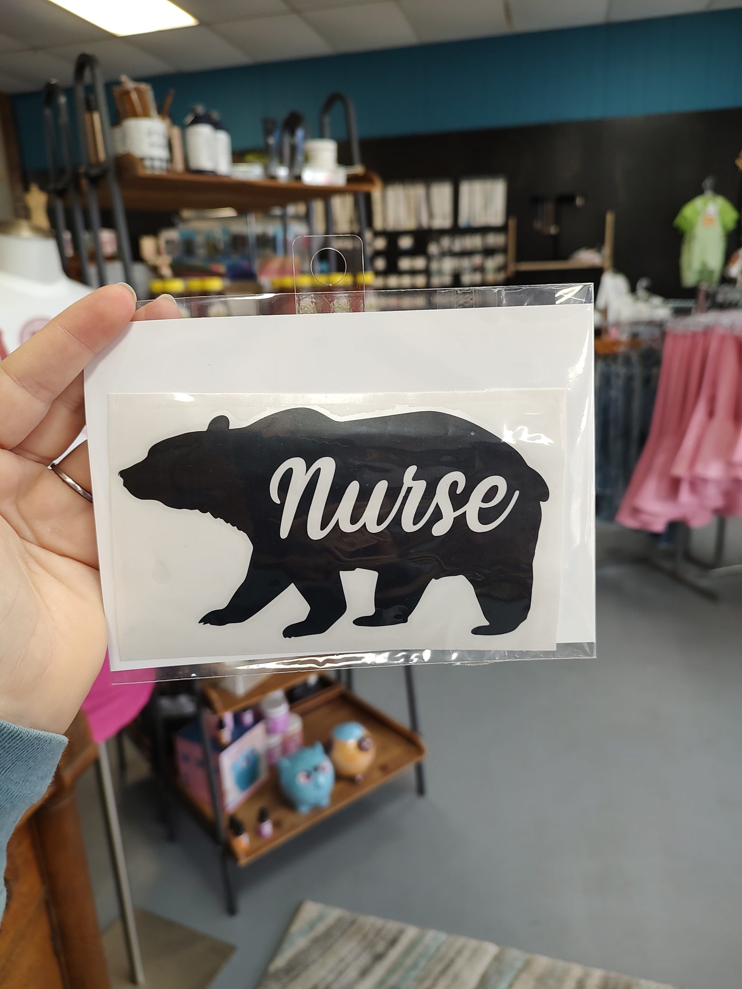 NURSE bear Decal | Black