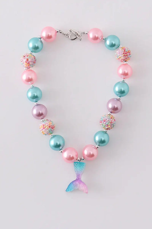 Mermaid Tail GIrl's Bubble Necklace