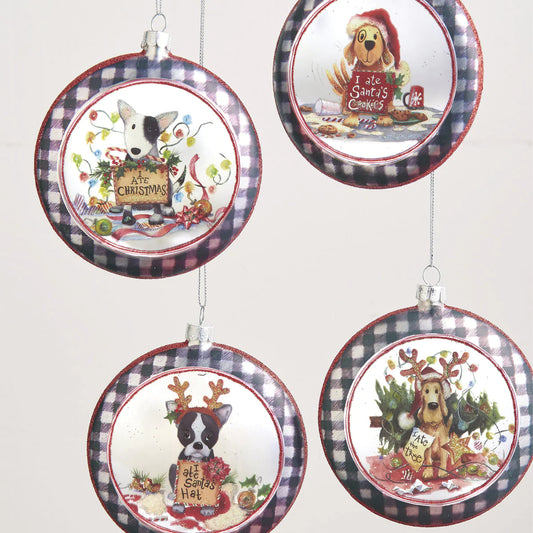 Christmas Puppy Disk Christmas Ornament